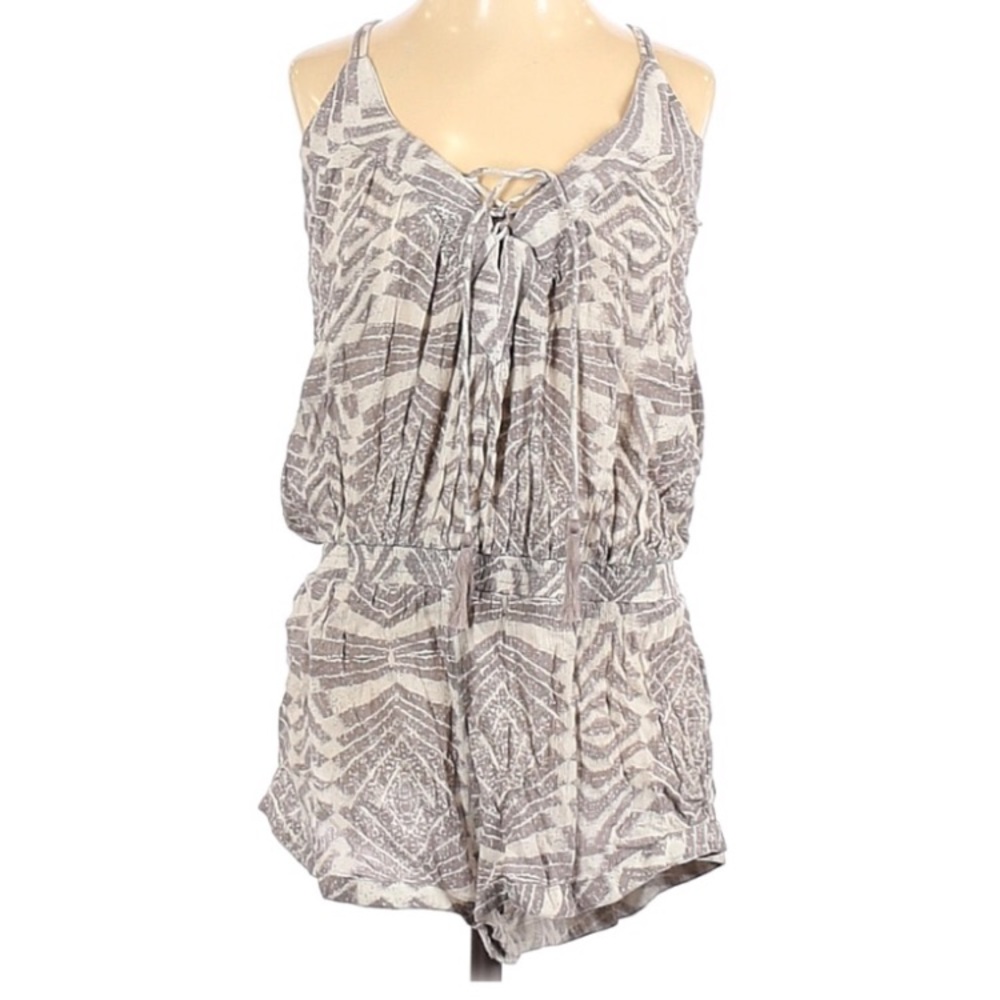 Gray and white romper